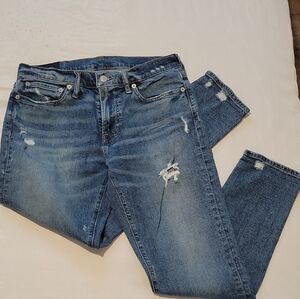 Abercrombie & Fitch Light Blue Ripped Skinny Jeans